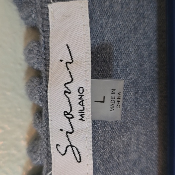 Siani Milano Ruffle V Neck Lace Sleeve Top Size Large - Picture 6 of 7